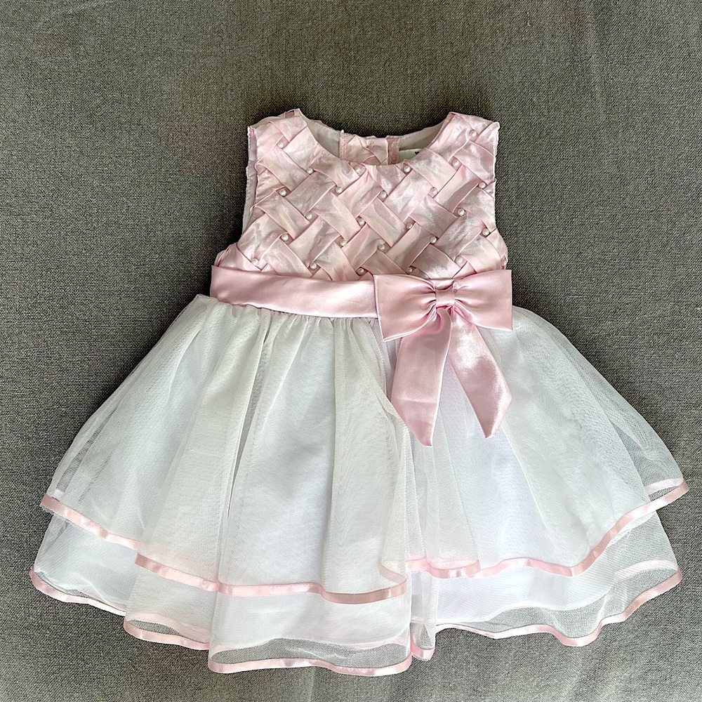 Baby Girl Pink and White Party Dress 6-9 Months